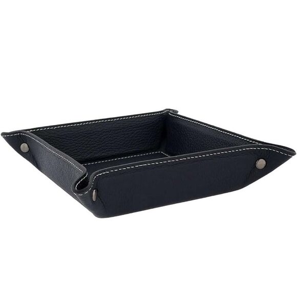 made in italy Other - Black Italian Leather Valet Tray 6.5” x 6.5”